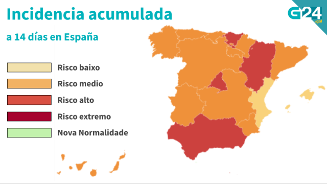 A incidencia en España segue descendento lentamente; notifícanse 5.359 casos