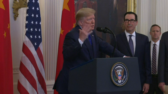 Os EUA e A China asinan a paz comercial