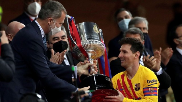 O Barcelona malla 4-0 no Athlétic na final da Copa do Rei