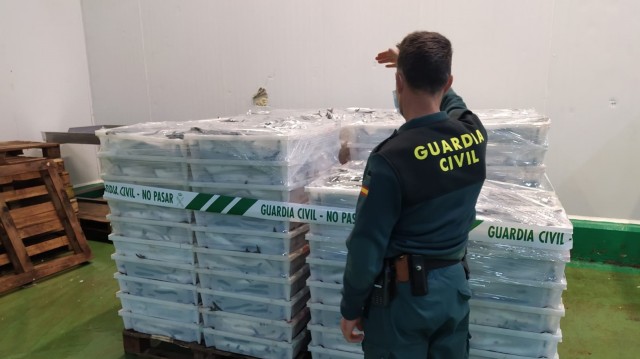 A Garda Civil comisa 8.000 quilos de xarda na Mariña lucense
