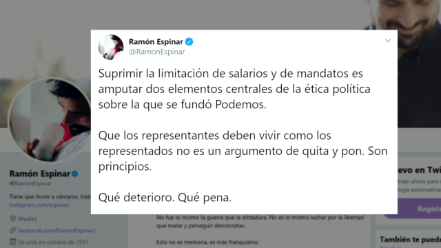 Espinar critica os cambios que Iglesias pretende introducir no código ético de Podemos