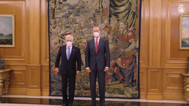 O Rei recibe o presidente de Chile, de visita oficial en España