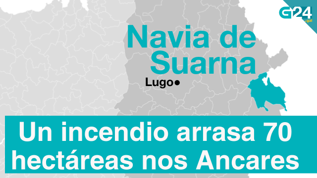 Un incendio arrasa máis de 70 hectáreas en Navia de Suarna